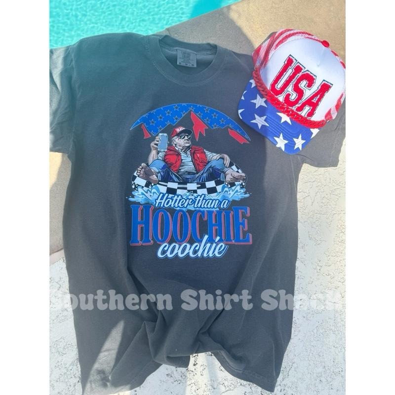 Trump Hotter than a Hoochie Coochie T shirt  | Pepper comfort colors t shirt | Patriotic Shirt | Trump Hoodie Sweatshirt