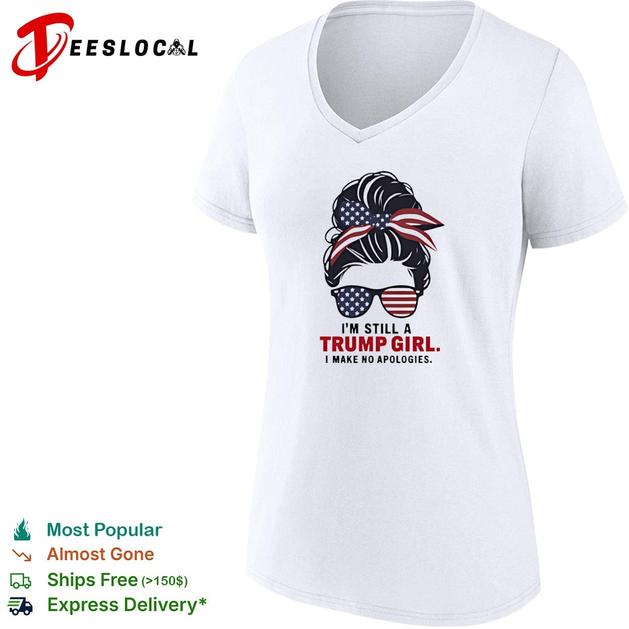 Trump I am still a Trump girl i make no apologies patriotic flag design shirt