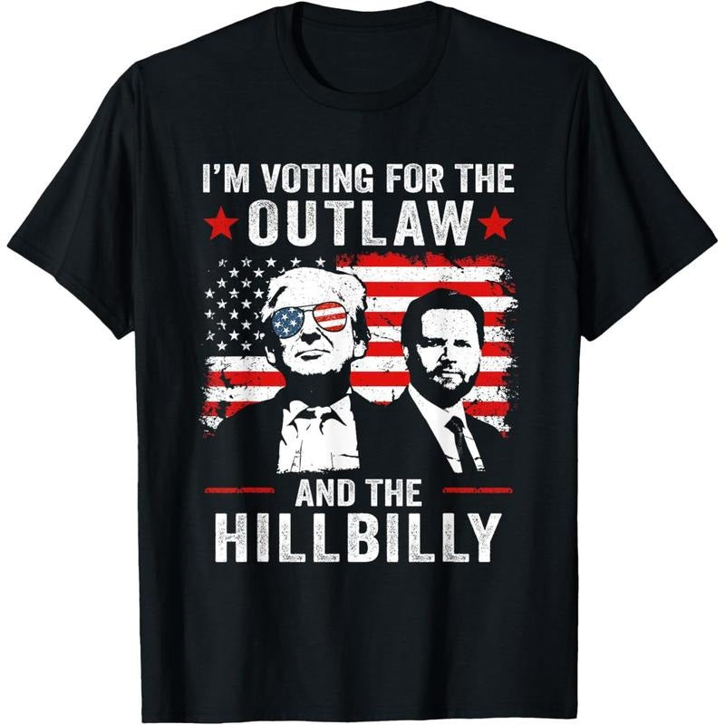 Trump I'm Voting For The Outlaw And Hillbilly Trump Vance T-Shirt made in usa Hoodie Sweatshirt | PrintMintTees.com