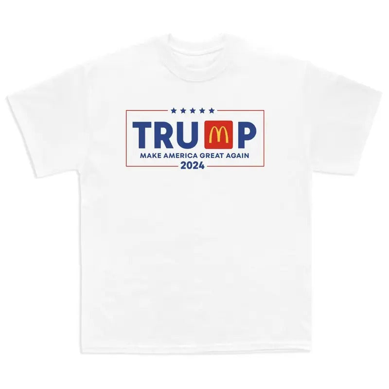 Trump McDonalds Shirt, Trump 2024 Shirt, Trump Vance 2024 MAGA Shirt for Men Women Hoodie Sweatshirt | PrintMintTees.com