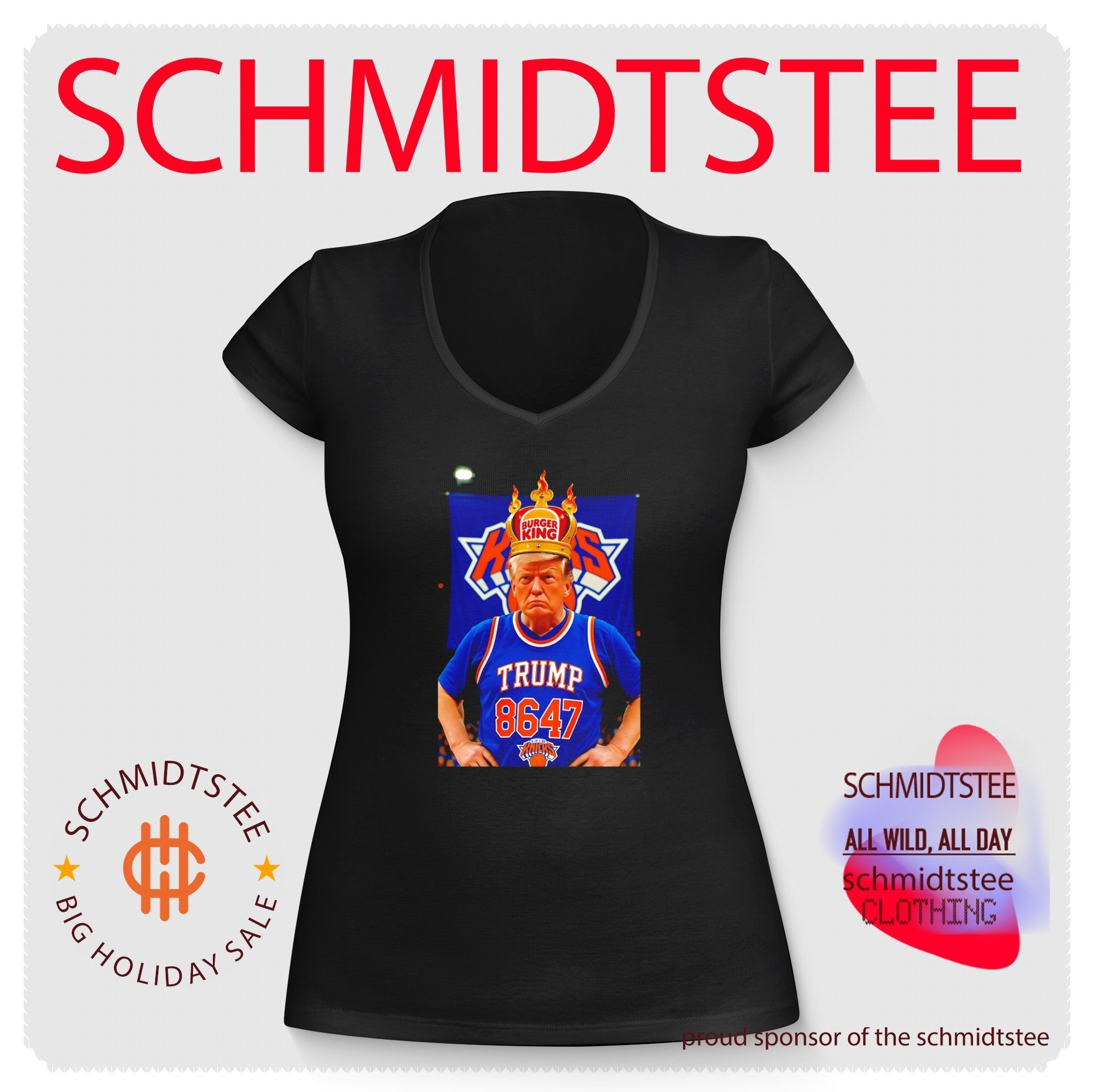 Trump New York Knicks 8647 Burger King shirt