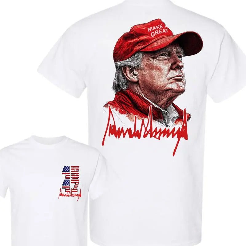 Trump Signature 45th 47th US Flag Shirt Trump Won Cotton Shirt MAGA 45 47 Classic Womenswear Menswear Comfort T-Shirts, Hoodie, Sweatshirt