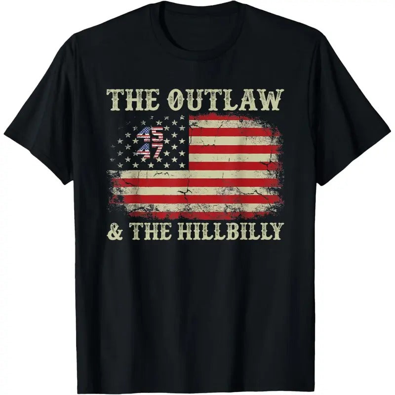 Trump Vance 2024 Donald Trump J.D. Vance Outlaw & Hillbilly T-Shirt made in usa Hoodie Sweatshirt | PrintMintTees.com