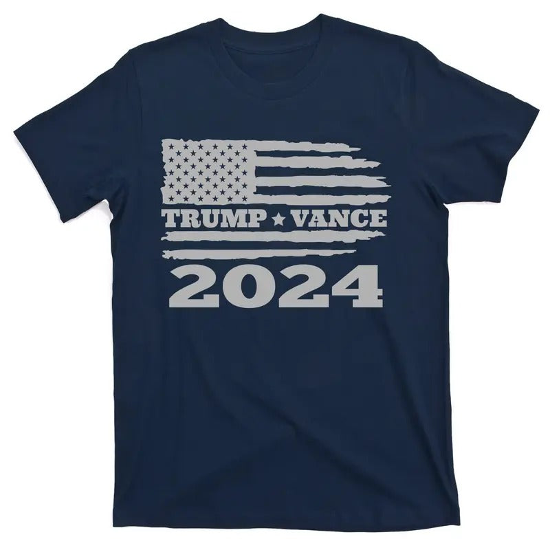 Trump Vance 2024 Gray Style T-Shirt Hoodie Sweatshirt | PrintMintTees.com