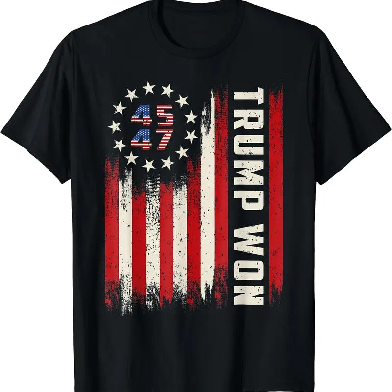 Trump Won 2024 45 47Th President Usa Flag Shirt Hoodie Sweatshirt