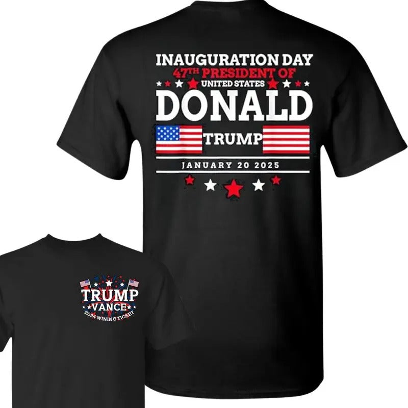 Trump Won 2024 Election Inauguration T-Shirt, Trump 47th President Shirt Streetwear Crewneck Menswear Top Hoodie Sweatshirt