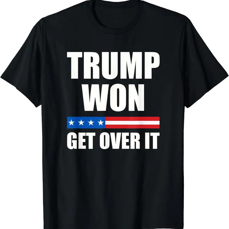 Trump Won Get Over It 2024, Donald Trump Won 2024 T-Shirt Hoodie, Sweatshirt | PrintMintTees.com