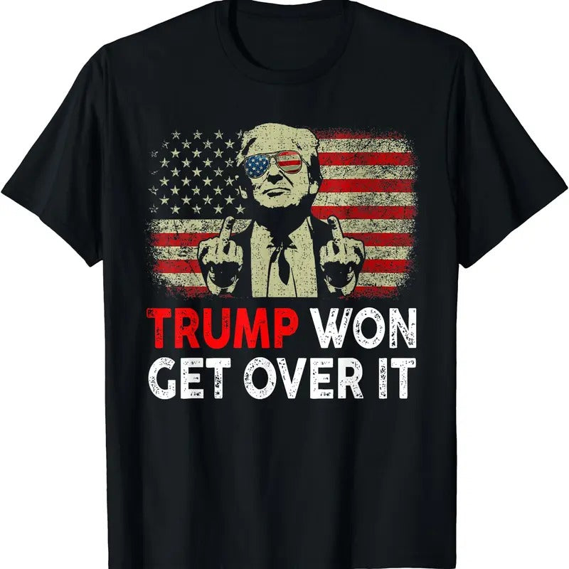 Trump Won Get Over It Patriotic Pro Trump 2024 T-Shirt Hoodie Sweatshirt | PrintMintTees.com
