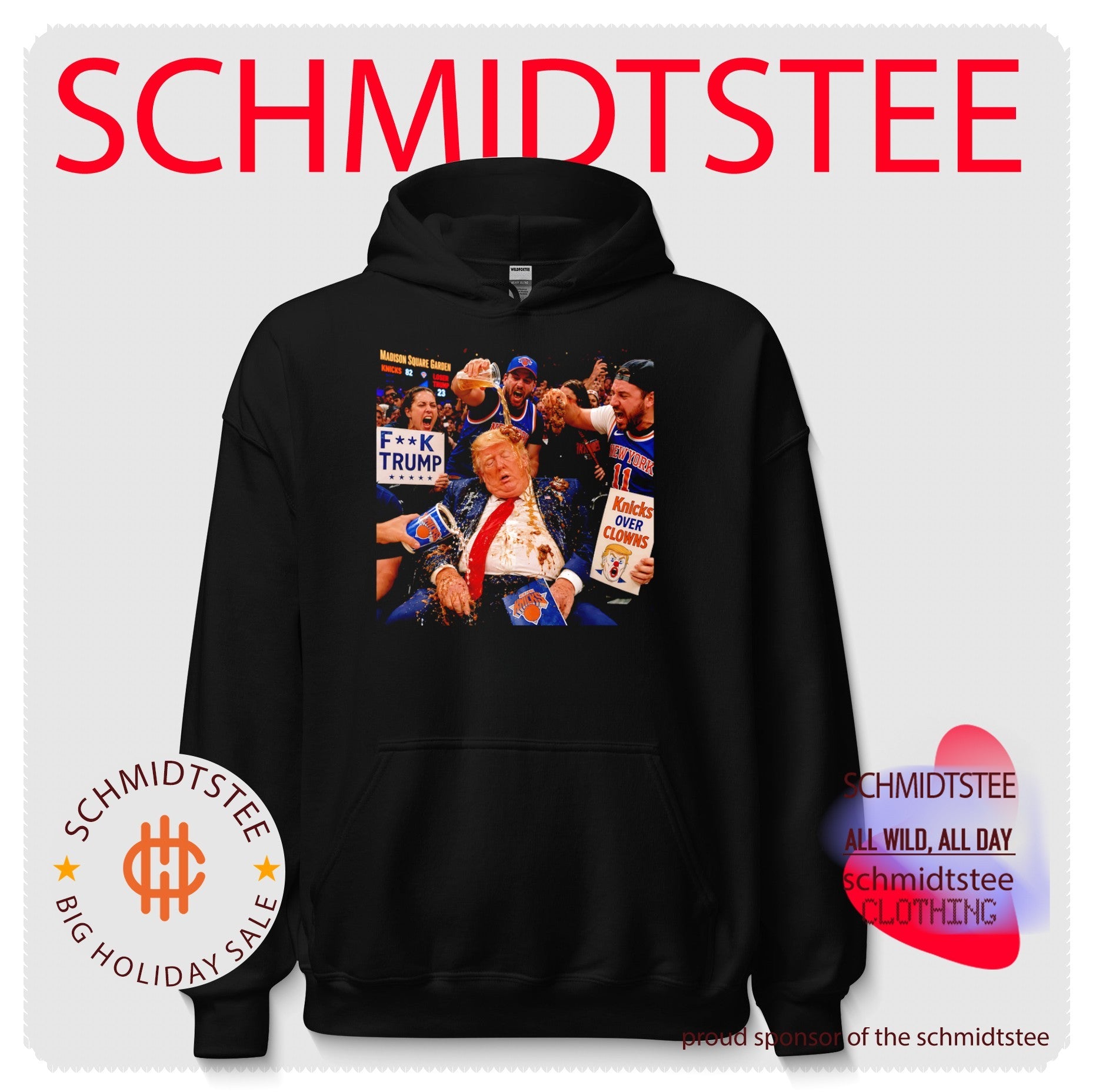 Trump and Knicks fan Knicks over Clowns shirt