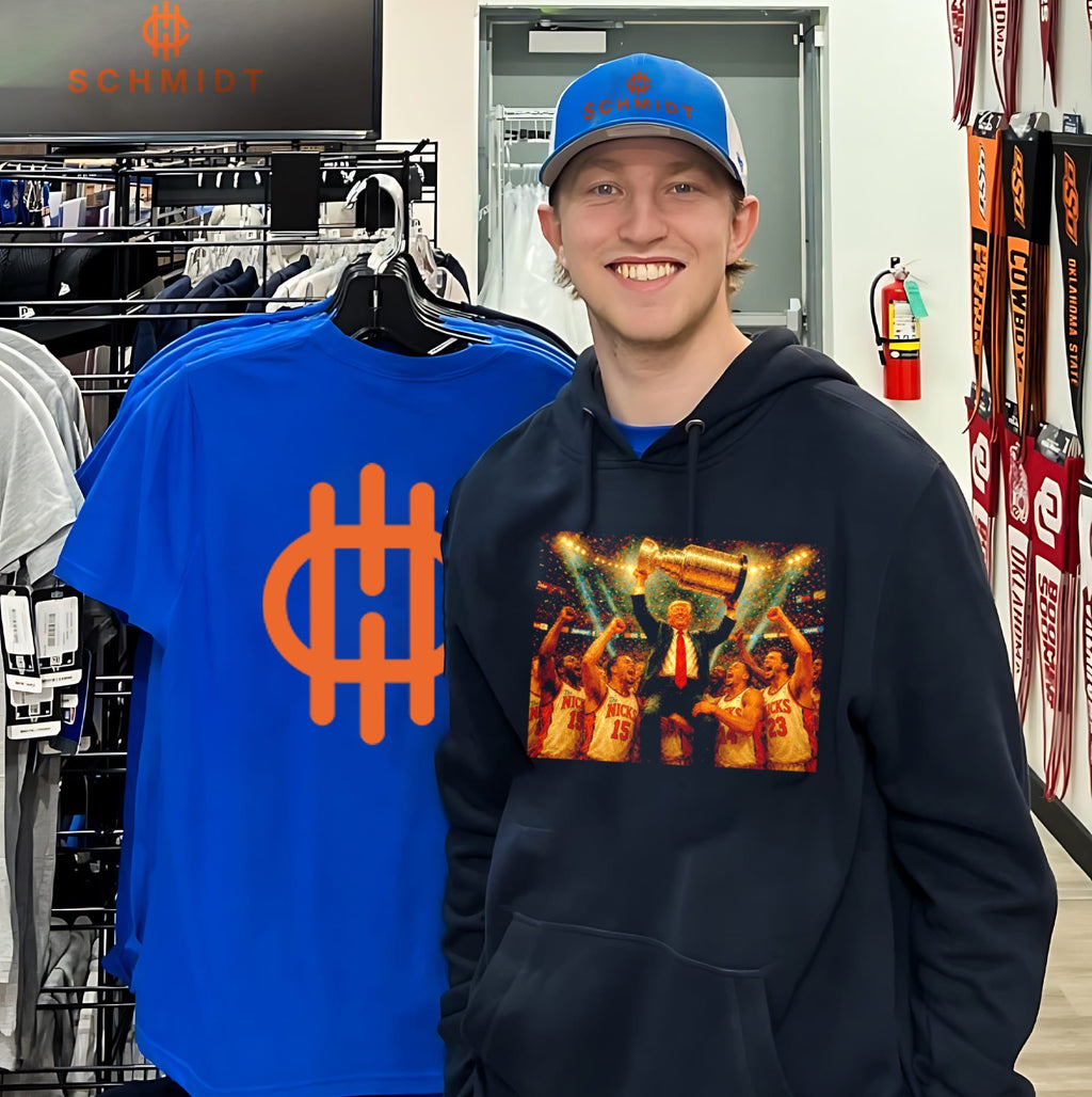 Trump and New York Knicks celebration trophy shirt