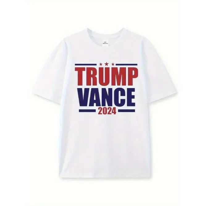 Trump's alphabet print is embellished on a cotton textured T-shirt for sporty and comfortable men Made in USA Hoodie...