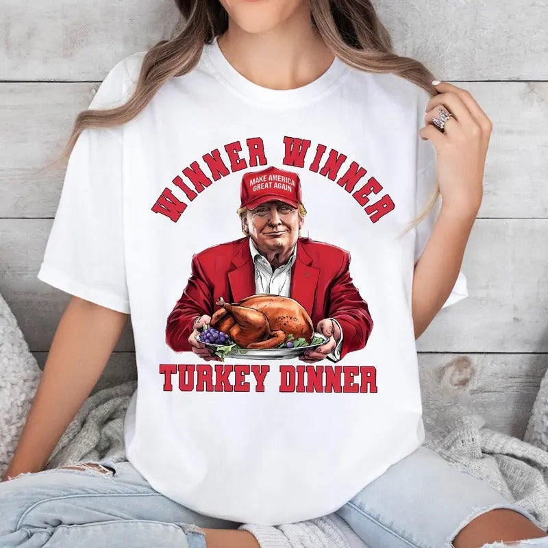 Trumpp Thanksgiving Shirt, Winner Winner Turkey Dinner Shirt, Thanksgiving Humor Shirt Hoodie Sweatshirt | PrintMintTees.com