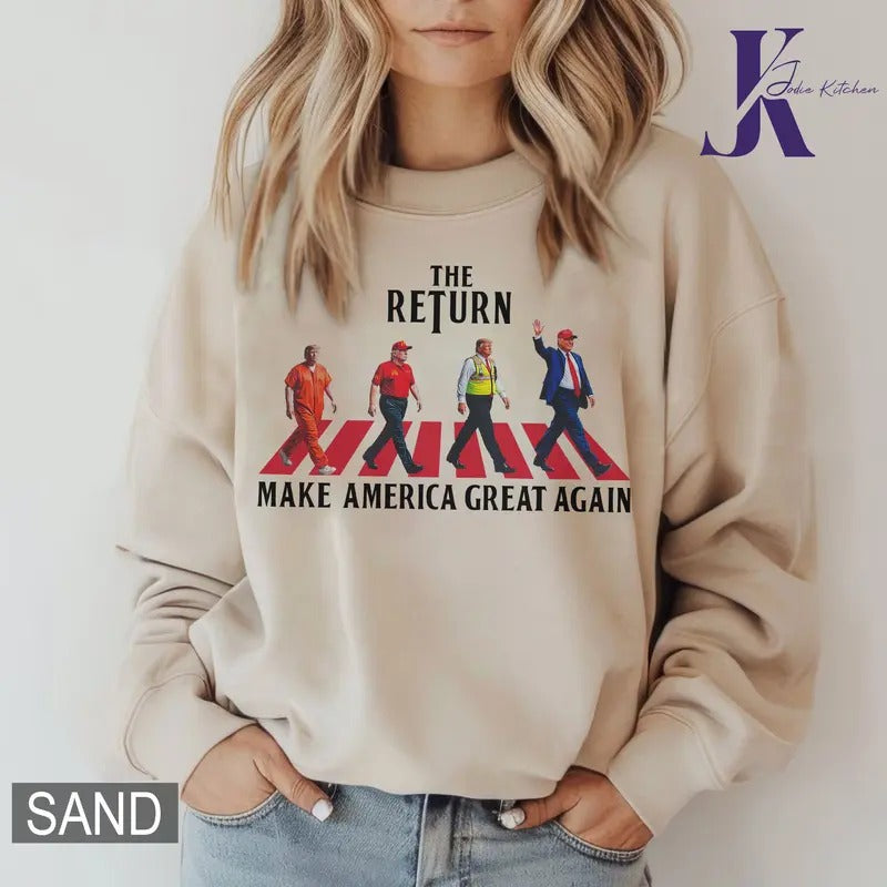 Truump The Return Shirt, Trummp Supporters Shirts, Graphic Christmas Shirt Cotton Fabric Hoodie Sweatshirt
