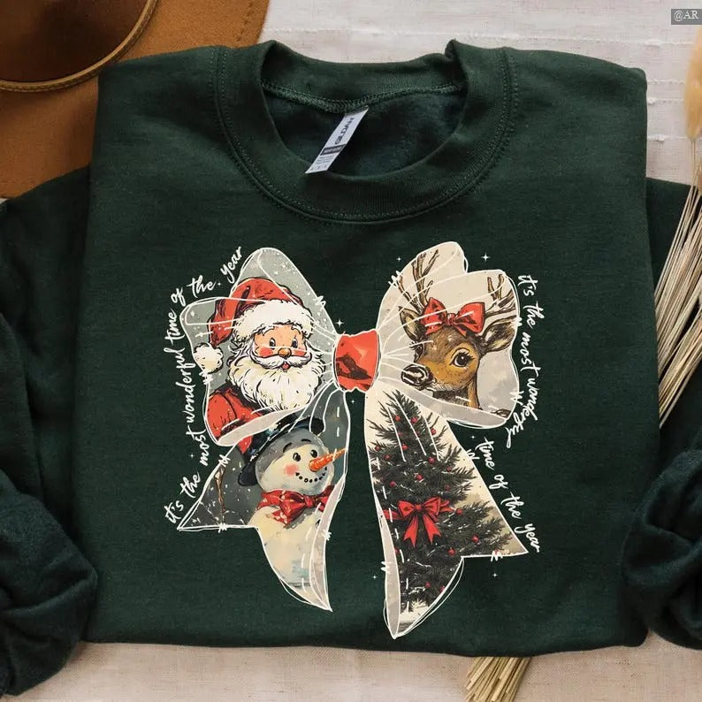 It's The Most Wonderful Time Of The Year Sweatshirt/Hoodie/Tshirt, Santa Claus Sweater, Retro Crewneck, Gift For Lovers,...
