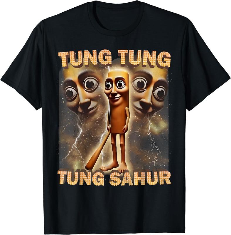 Tung Tung Tung Sahur Funny Meme - Brainrot Humor Gen Z T-Shirt | Unisex Cotton Tee Gift, Crewneck, Short Sleeve Hoodie...
