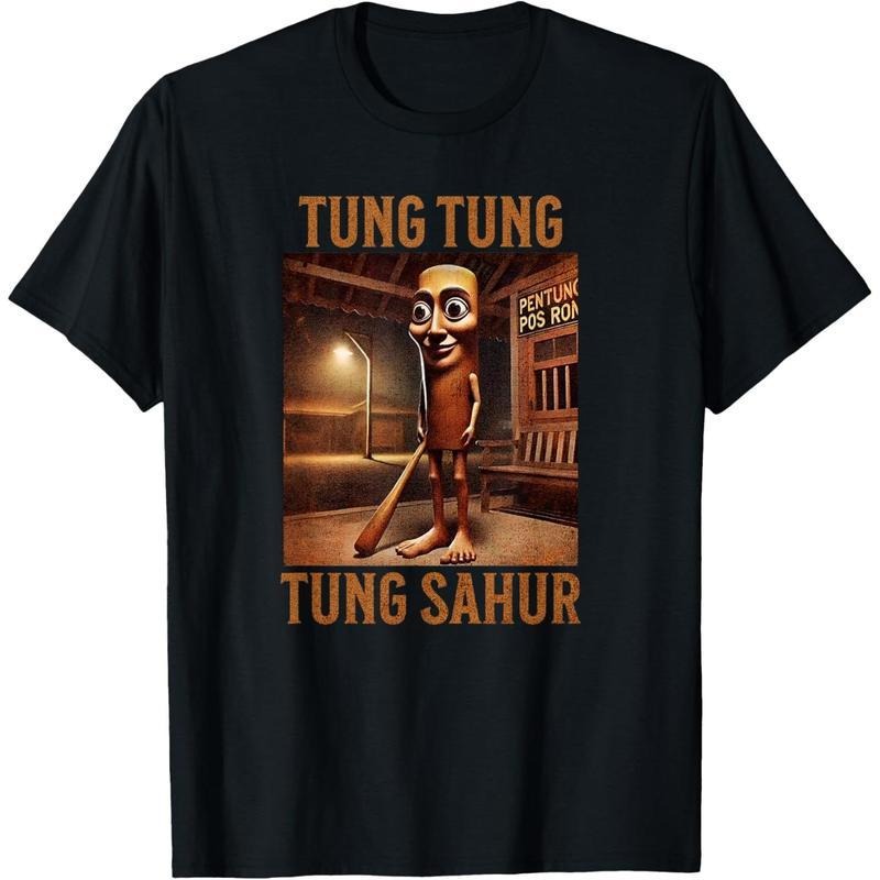 Tung Tung Tung Sahur Italian Brainrot Meme T-Shirt Graphic Tees shirts for adult youth kids boy girls funny vintage...