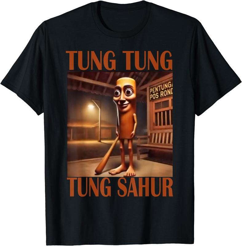 Tung Tung Tung Sahur Cotton Short Sleeve Shirt Hoodie Sweatshirt