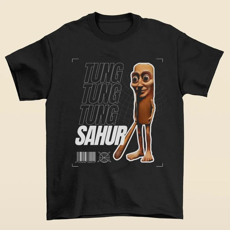 Tung Tung Tung Sahur T-Shirt, Funny Italian Brainrot Shirt, Meme Tee, Gift for Mom, Menswear Top, women top, Gift For...