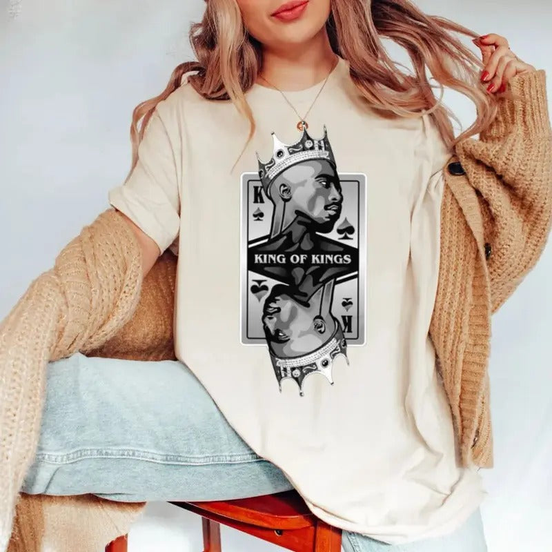 Tupac King Of Kings Shirt, Shakur Shirt, 2pac Rap Legends Tee, Hip Hop Legends Shirts, Unisex Short Sleeve Tee Hoodie,...