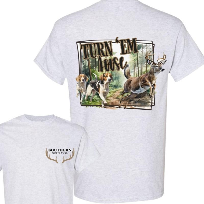 Turn em Dog Deer Hunting 2 Sided Tshirt Unisex Hoodie, Sweatshirt | PrintMintTees.com
