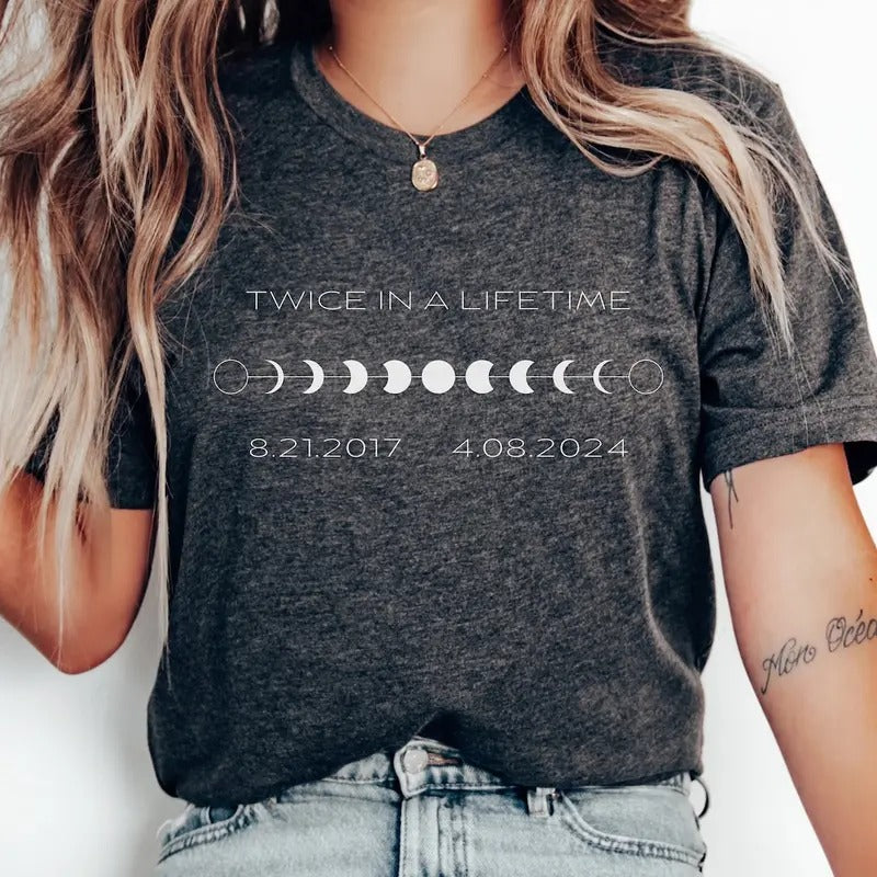 Twice In A Lifetime, Solar Eclipse Shirt, 4.8.2024, Solar Eclipse T-Shirt, Total Solar Eclipse 2024, Eclipse Shirt Hoodie...
