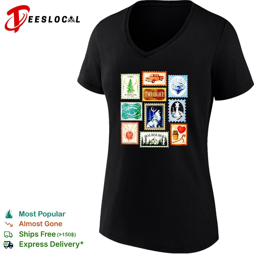 Twilight Forks Washington stamp collage shirt
