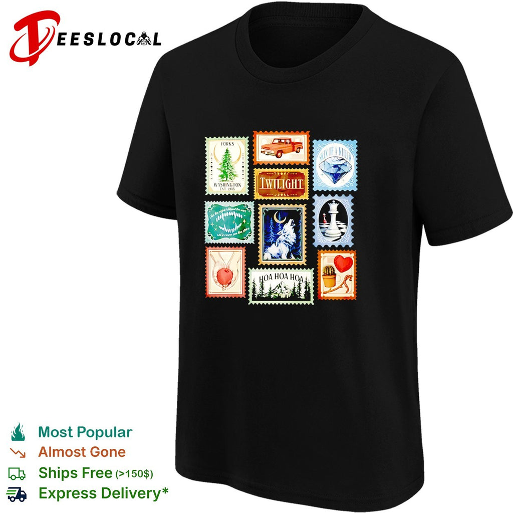 Twilight Forks Washington stamp collage shirt