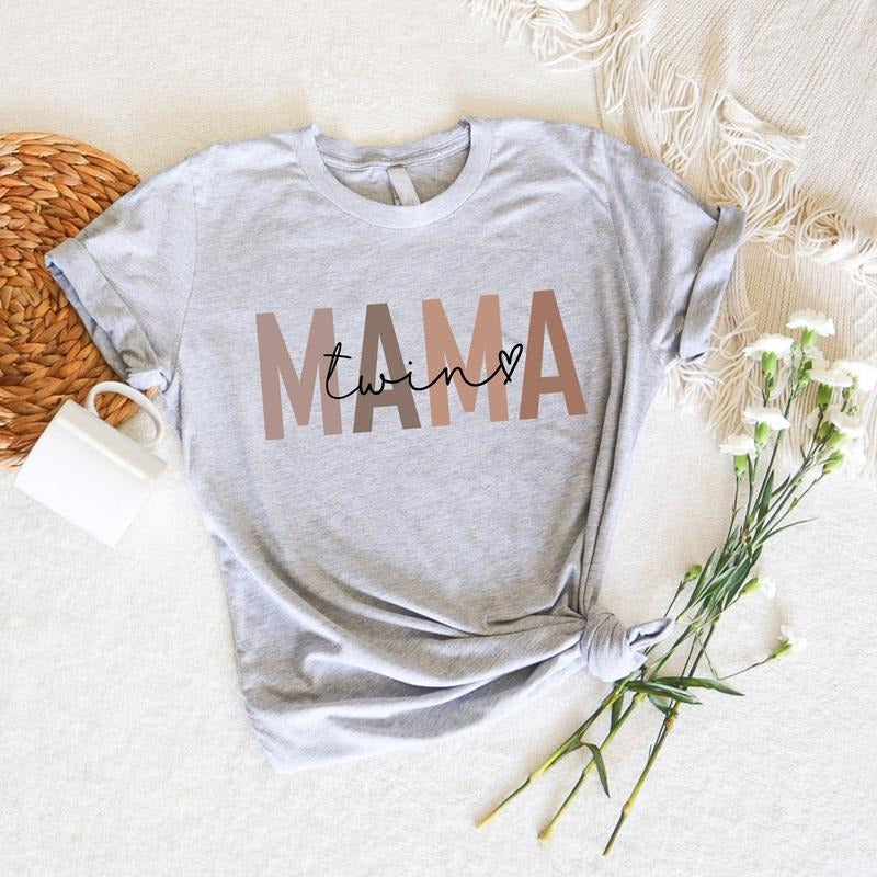 Twin Mama Shirt, First Time Twin Mama Shirt, Mom Of Twins Tee Gift, Unisex Twin Mom Shirt Gift, Gifts For Mother Mama...