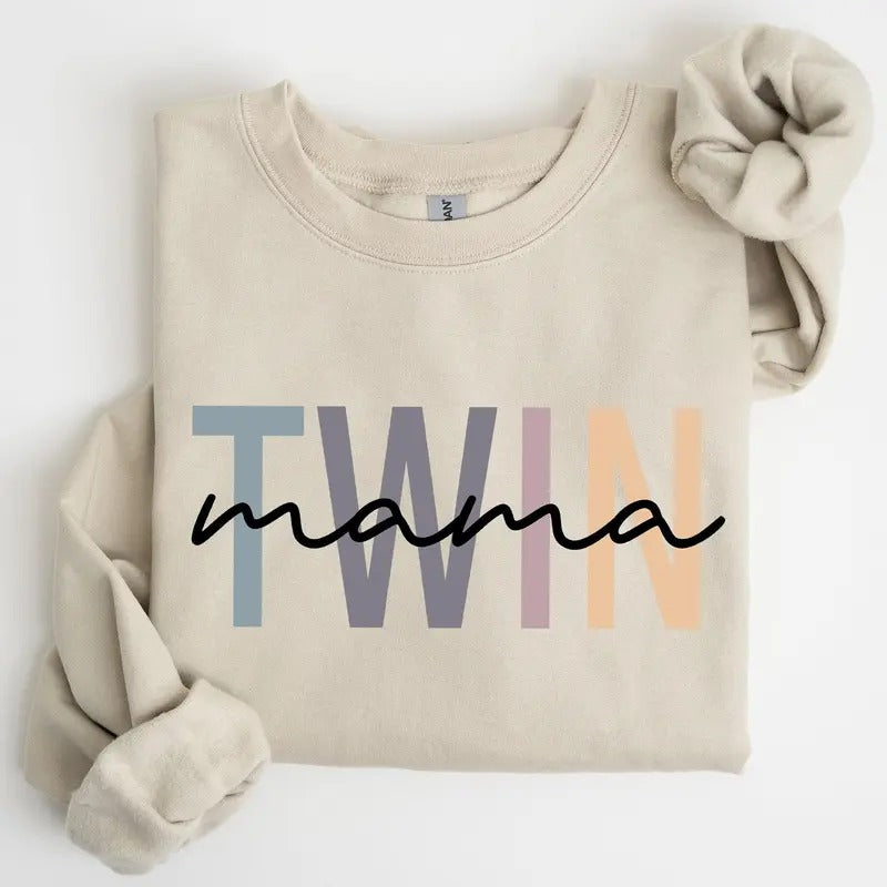 Twin Mama, Mom of Twins, Mother, Mother's Day Sweatshirt T-Shirts, Hoodie | PrintMintTees.com