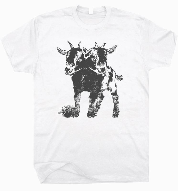 Two Headed Goat Shirt Cute Goat Shirts for Women Men Weird Oddities T Shirt Graphic Tee Freak Show Carnival Cool Cryptid...
