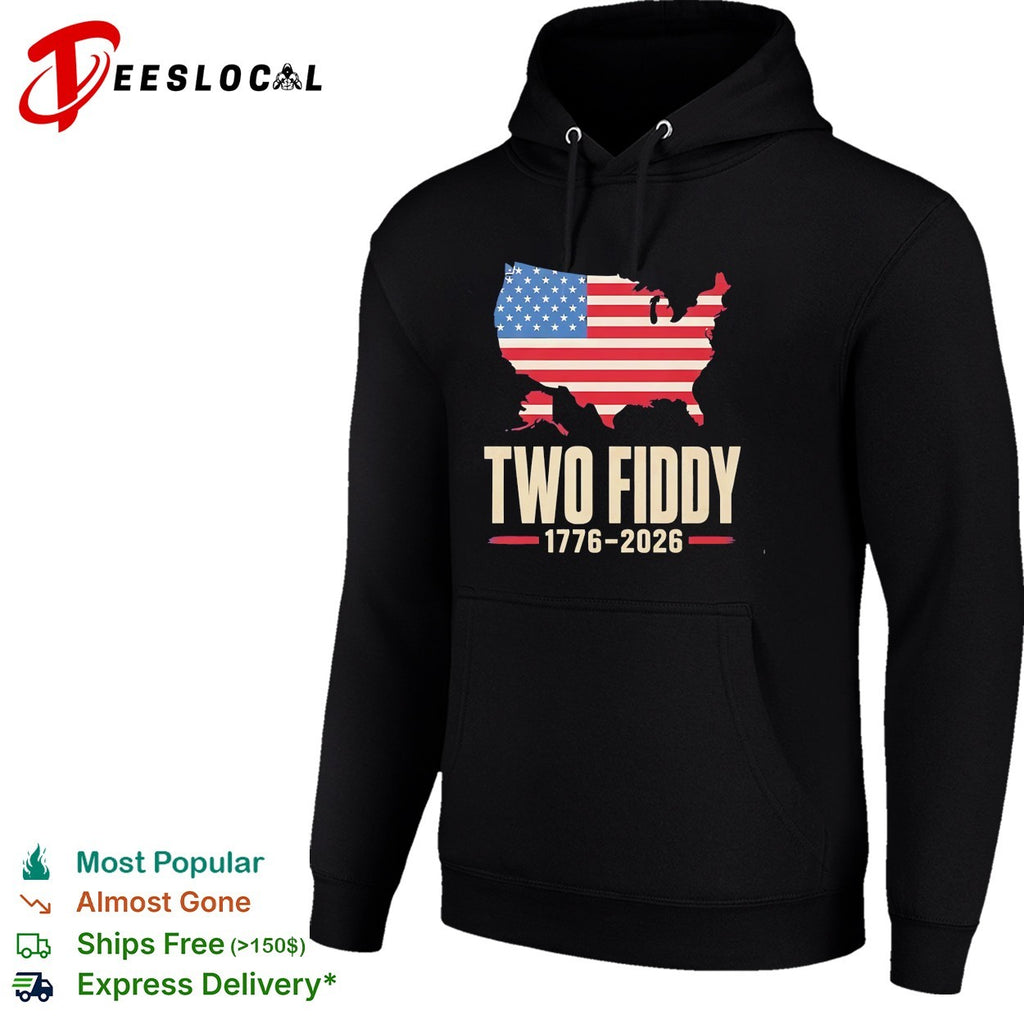 Two fiddy USA map flag shirt