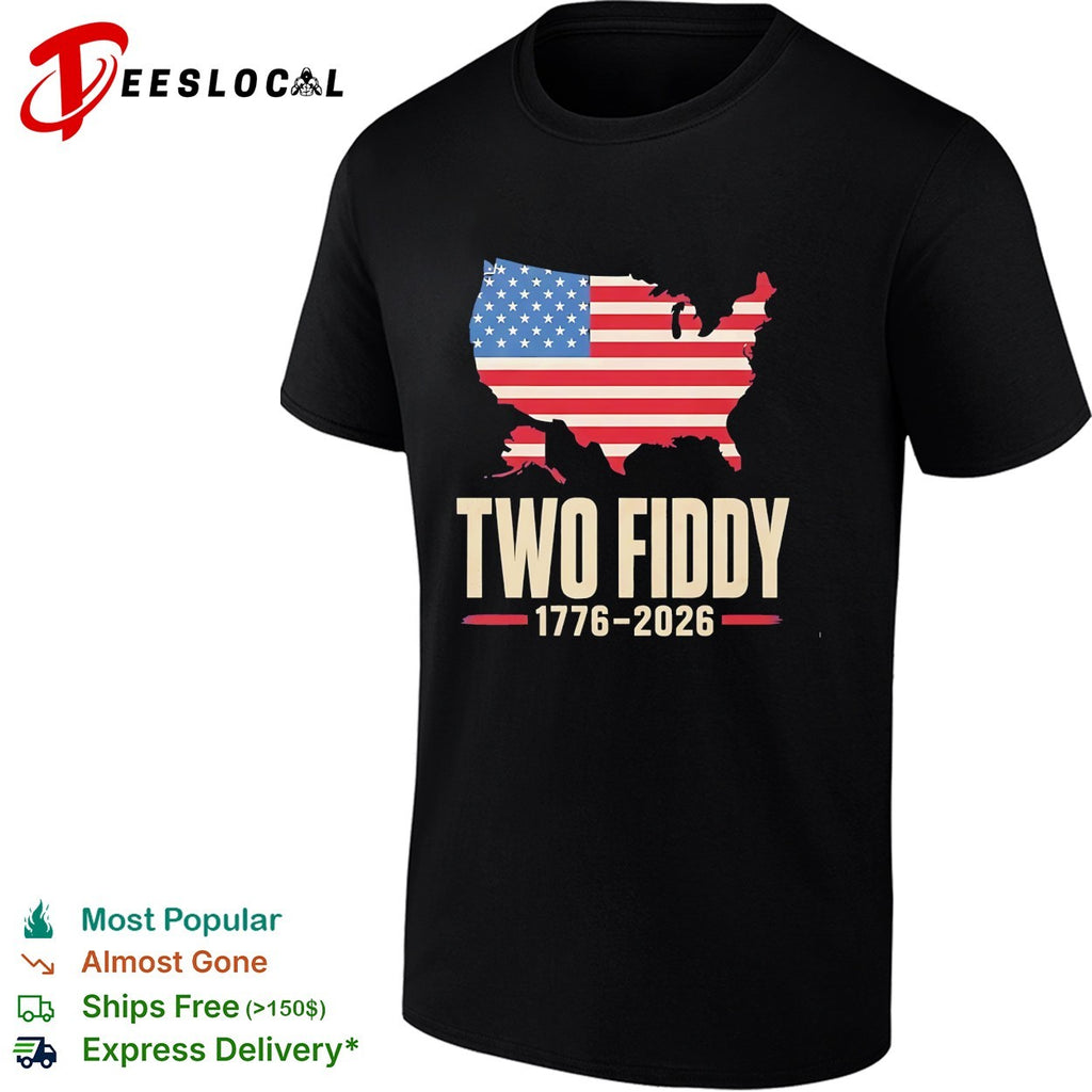 Two fiddy USA map flag shirt