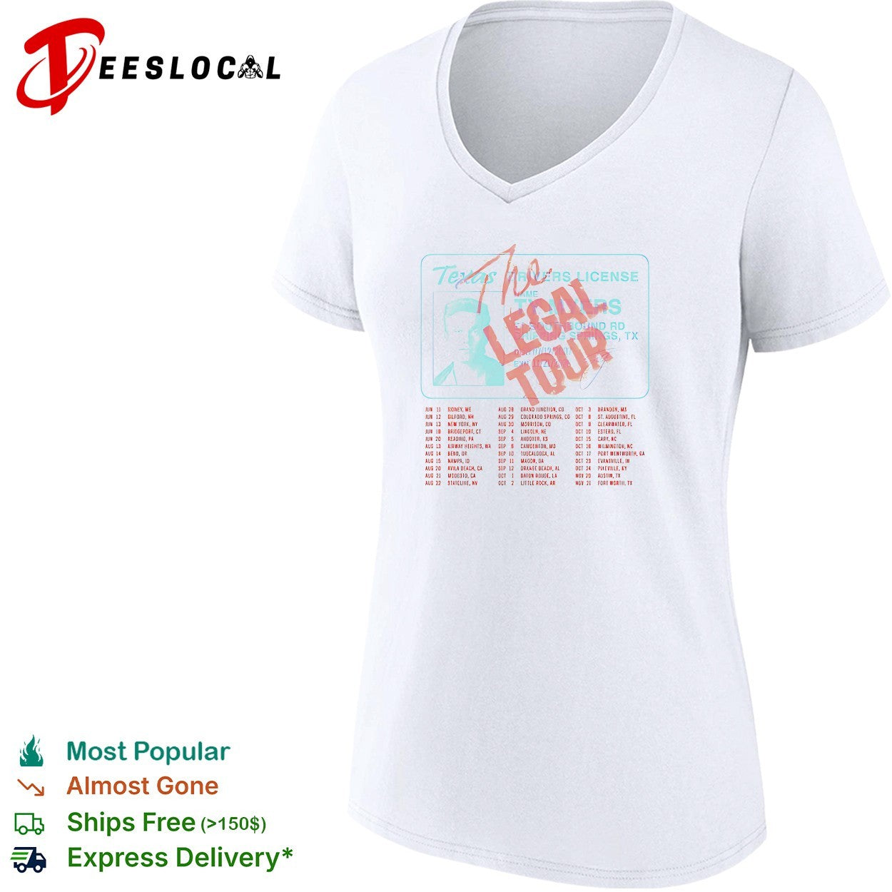 Ty Myers Texas the legal tour driver license shirt
