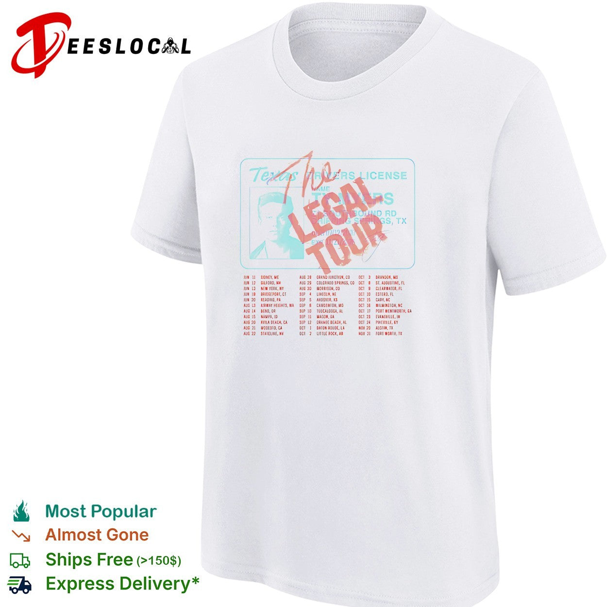 Ty Myers Texas the legal tour driver license shirt