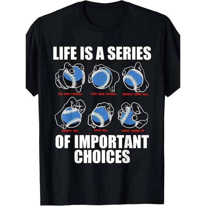 Types Of Baseball Pitches Life Choices Pitcher Player Gift T-Shirt - 220g made in usa Hoodie Sweatshirt | PrintMintTees.com