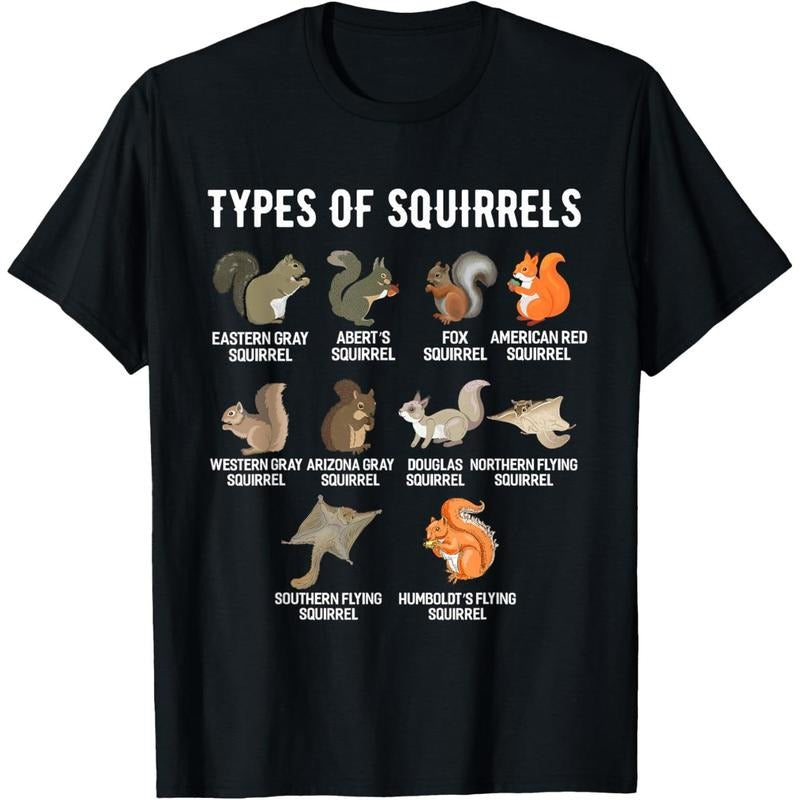 Types of Squirrels Shirt Funny Squirrel Shirt Cute Squirrel T-Shirt made in usa Hoodie Sweatshirt | PrintMintTees.com