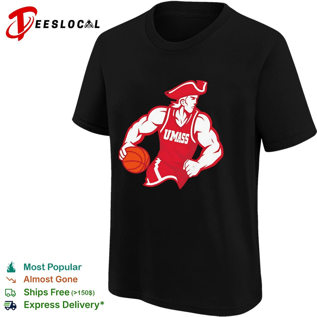 UMass Minutemen Basketball Mascot Logo shirt