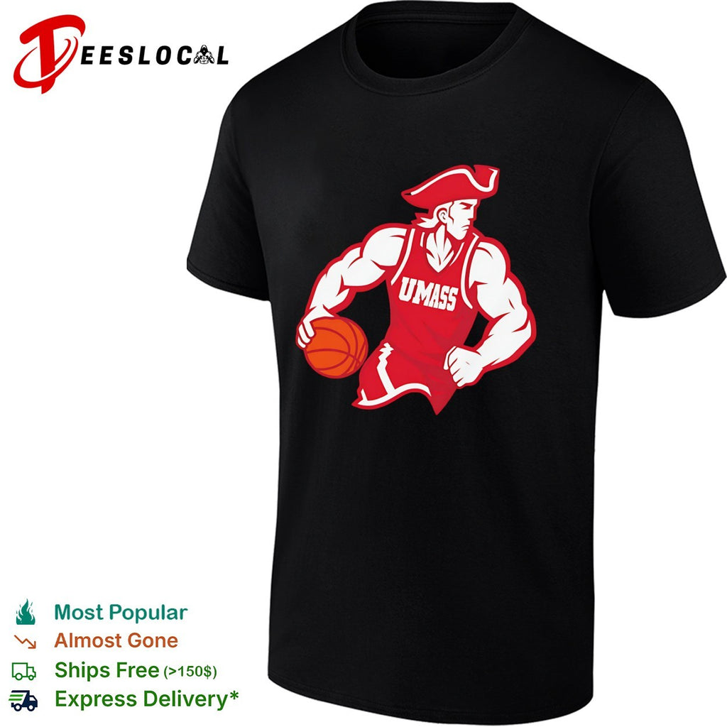 UMass Minutemen Basketball Mascot Logo shirt