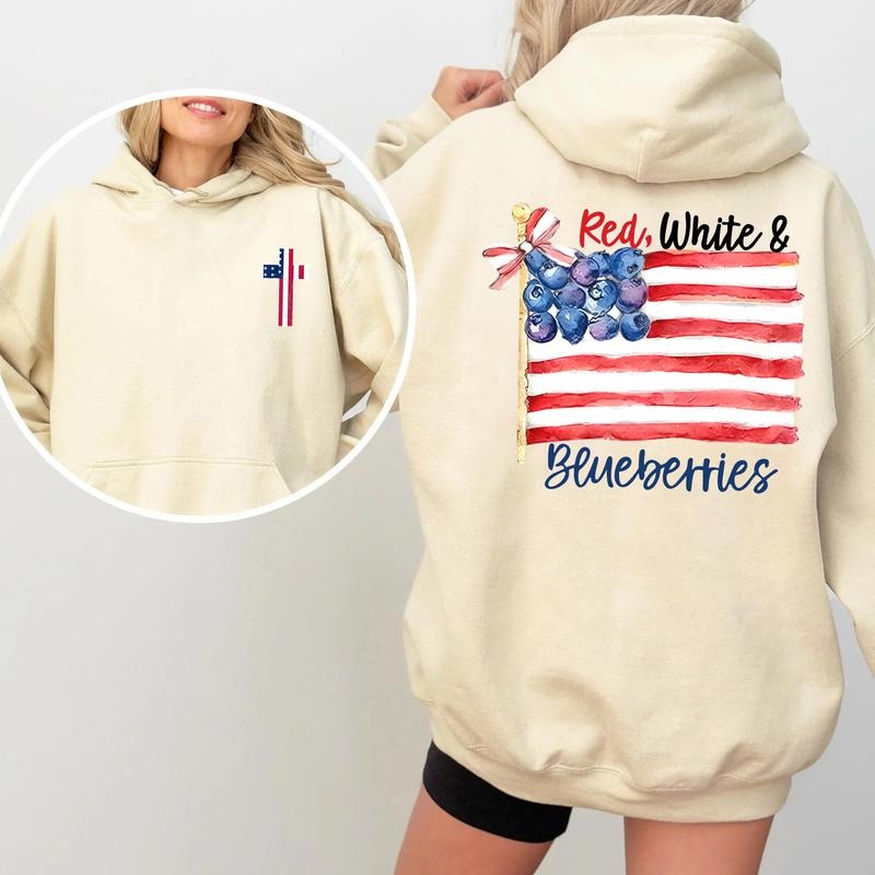 [ UNISEX SHIRT ] Red, White & Blueberries Sweatshirt, Blueberry Budget, Charlie K, American Patriot Tee, Republican US,...