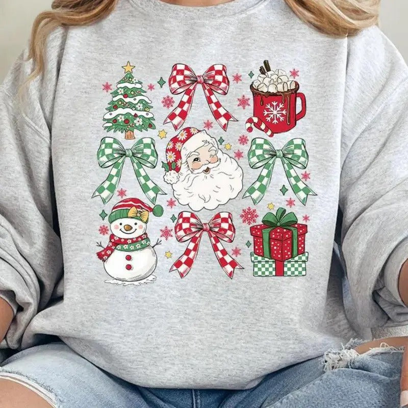 UP TO SNOW GOOD Heavy-weight Crew Sweatshirt CHRISTMAS 2024 Shirt Hoodie | PrintMintTees.com