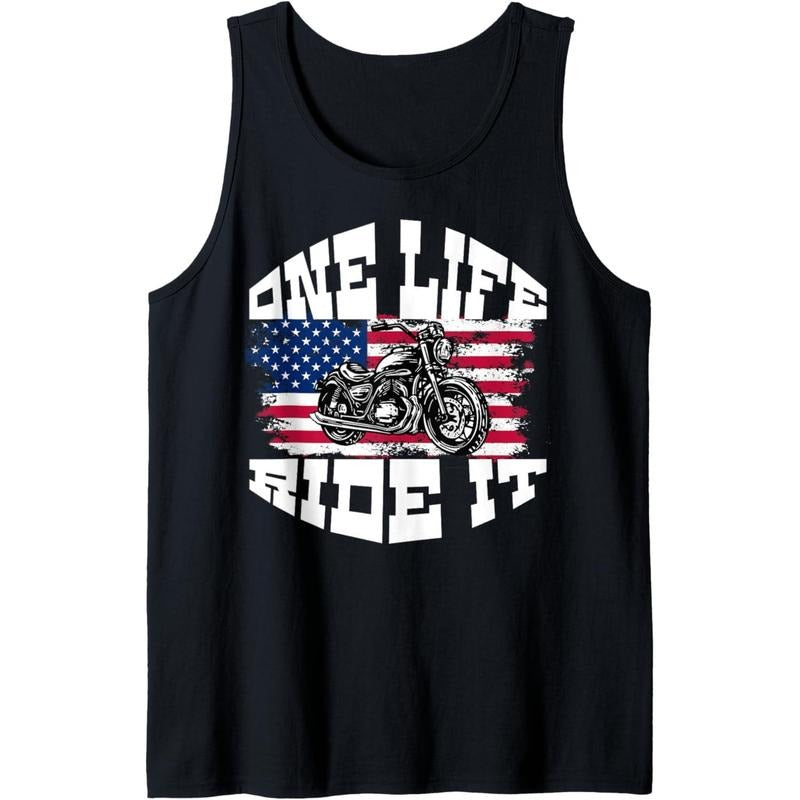 US American Flag Biker Motorcycle T Shirt For Men Women Tank Top made in USA Hoodie Sweatshirt | PrintMintTees.com