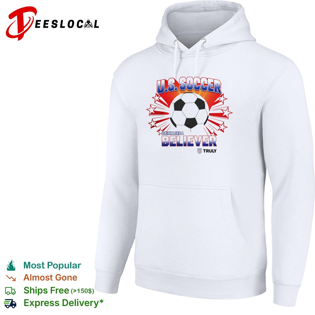 US Soccer drink like a believer Truly patriotic stars shirt