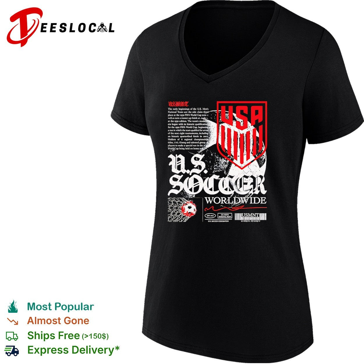 US Soccer worldwide USMNT crest graphic shirt