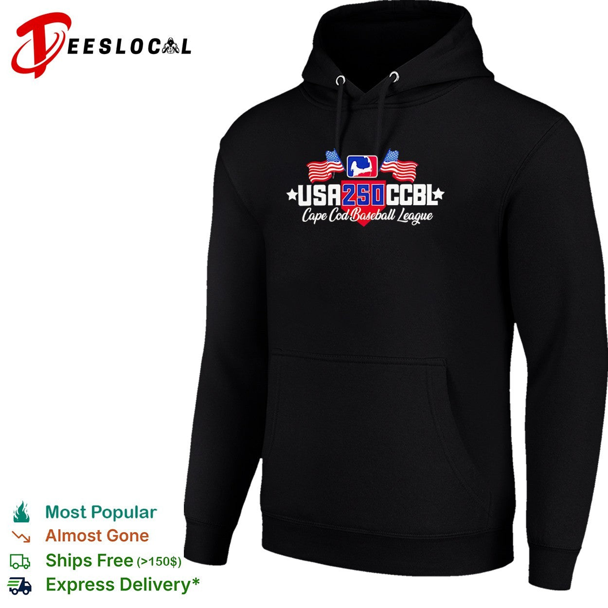 USA 250 CCBL Cape Cod Baseball League shirt