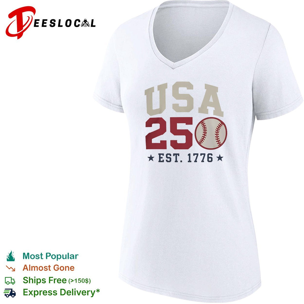 USA 250 EST 1776 baseball team spirit shirt