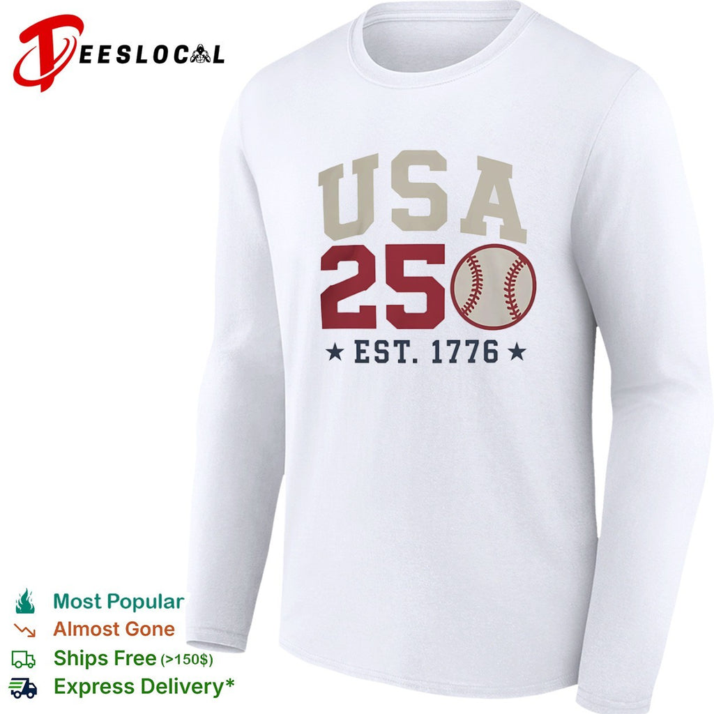USA 250 EST 1776 baseball team spirit shirt