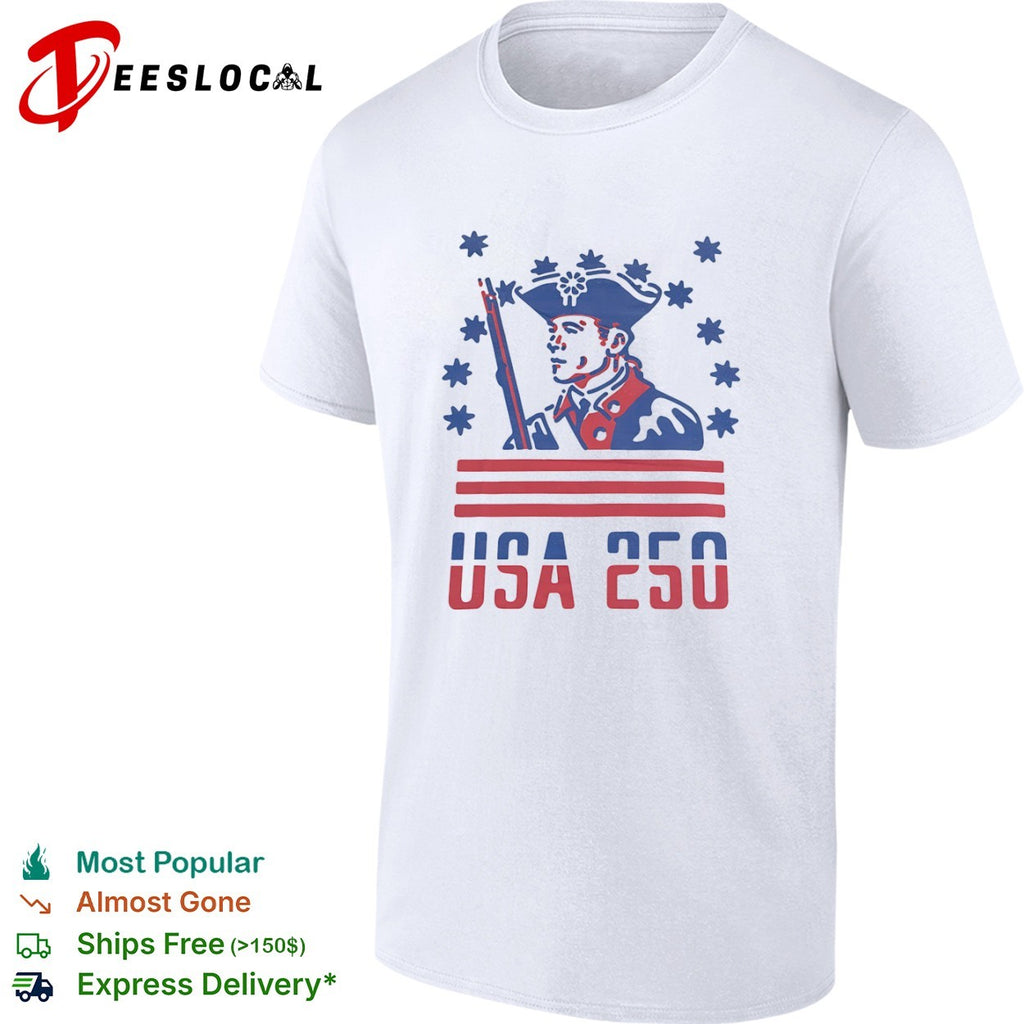 USA 250 Revolutionary War Soldier Patriotic American History Independence shirt