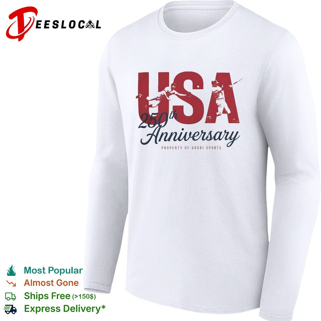USA 250th Anniversary Property of Vrobi Sports Baseball Players shirt