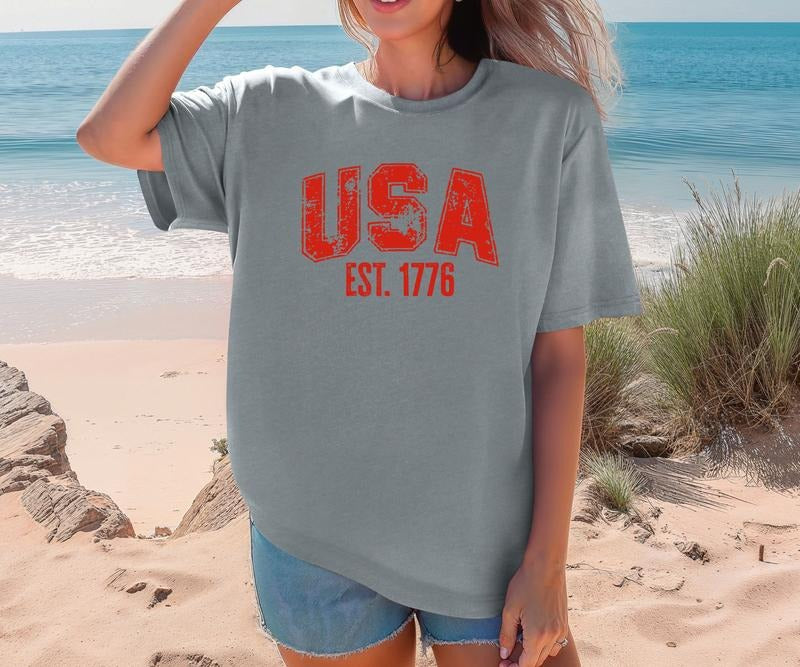 USA EST 1776 TEE SHIRT Design Comfort colors Tee shirt Hoodie, Sweatshirt | PrintMintTees.com
