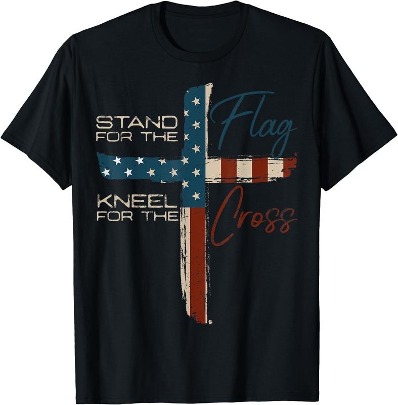 USA Flag Religious Quote 4th of July Christian Faith T-Shirt | Unisex Cotton Tee Gift, Crewneck, Short Sleeve Hoodie...